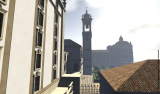 Fachada sul da Ópera Real e Torre do Relógio ao fundo